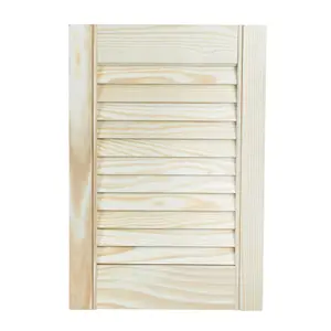 Natural pine wood door, open louvre door 435 x 594(H x W)mm, wardrobe, kitchen door