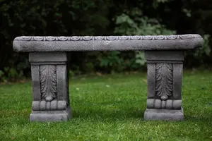 Superb Classic Stone Cast Garden Bench