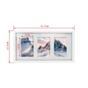 Innoteck Essentials 3 in 1 Matt Wooden Photo Frame - White