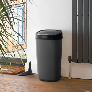 Dihl - UK MADE - 50L Anthracite Grey Sensor Bin with Black Sensor Bin Lid Kitchen Waste Dust Bin Automatic Motor