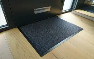 Heavy Duty Indoor & Outdoor Rubber Non-Slip Absorbent Floor & Kitchen Barrier Mat - Blue 40 x 60