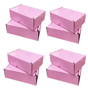 5 x Shiny Pink (10" x 7" x 3") Coloured Cardboard Postal Shipping Mailing Die Cut Boxes