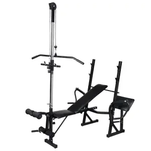 Workout Bench with Weight Rack, Barbell and Dumbbell Set 30.5kg