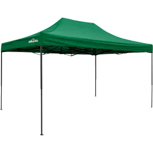 Durable 3x4.5m Green Pop-Up Gazebo with Waterproof Canopy and Heavy Duty Frame