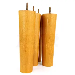 TURNED WOOD LEGS OAK 230mm HIGH SET OF 4 REPLACEMENT FURNITURE BUN FEET SETTEE CHAIRS SOFAS FOOTSTOOLS M8 PKC148