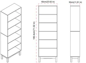 URBNLIVING 180cm Height White 6 Tier Wooden Bookcase Shelf Storage Display Shelving Unit