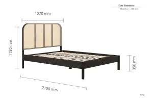 Birlea Margot King Rattan Bed Black