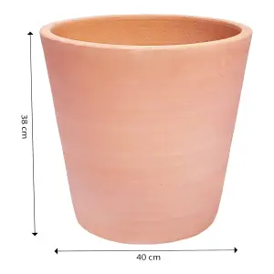 Verve Matt White washed White washed Terracotta Plant pot (Dia) 40cm, (H)38cm, 43L