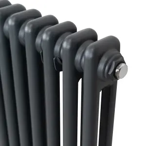 Traditional 2 Column Radiator - 600 x 832 mm - Anthracite