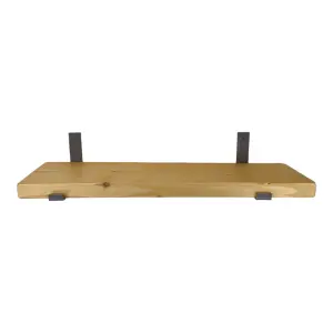 Reclaimed Wooden Shelf with Bracket Bent Up 6" 140mm - Colour Light Oak - Length 40cm