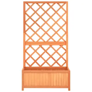 Berkfield Garden Trellis Planter Brown 70x30x135 cm Solid Firwood