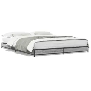 Berkfield Bed Frame without Mattress Grey Sonoma 140x200 cm