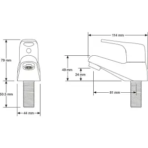 Mira Assist Lever Basin Pillar Taps Chrome Commercial Utility Taps - 1 Pair WRAS