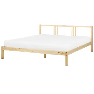 Wooden EU Super King Size Bed Light VANNES