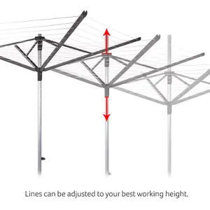 Minky 60m RoTaLift Rotary Washing Line with Pulley, Cover and Soil Spike