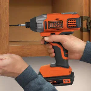 Black & Decker 18V Li-ion Cordless Combi drill & impact driver (2 x 1.5Ah) - BCK25S2S-GB