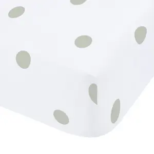 Catherine Lansfield Brushed Polka Dot Cotton Single Fitted Sheet Green