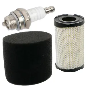 SPARES2GO Air Filter for Tecumseh AQ148 AV LAV Lawnmower Engine Spark Plug Filters Kit