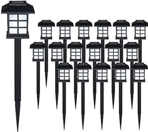 Monzana DEUBA Solar LED Garden Path Marker Lights 18Pcs Set Blk