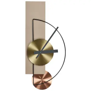 Beliani Modern Wall Clock CEVINS Metal Beige