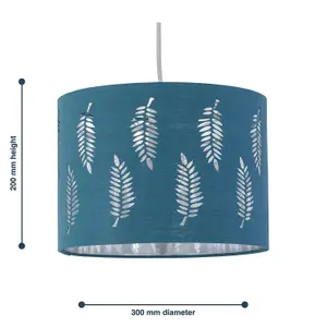 First Choice Lighting Fern Teal Cut Out 30cm Pendant Lightshade