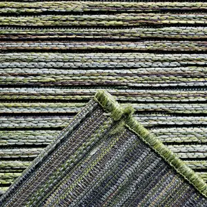 Green Outdoor Rug, Striped Stain-Resistant Rug For Patio, Deck, Garden, 5mm Modern Outdoor Area Rug-200cm X 290cm