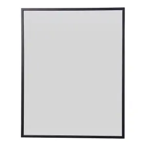 71cm H Black Wall-Mount Rectangular Bathroom Storage Mirror Cabinet