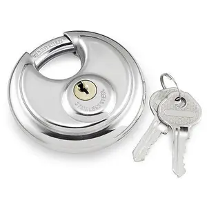 Securit 70mm Silver Discus Padlock Stainless Steel with x3 Keys