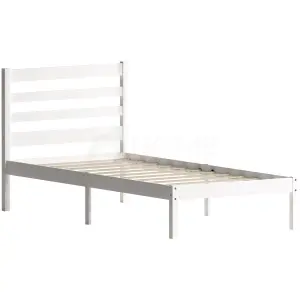 Junior Vida Libra White Single Wooden Childrens Bed Frame, 190 x 90cm