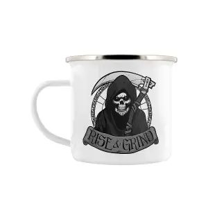 Grindstore Rise & Grind Grim Reaper Mug White/Black (One Size)