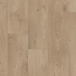 Light Beige Wood Effect Vinyl Flooring, Contract Commercial Vinyl Flooring with 3.5mm Thickness-10m(32'9") X 2m(6'6")-20m²