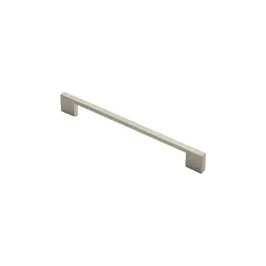 4x Slim D Shape Pull Handle 220 x 8.5mm 192mm Fixing Centres Satin Nickel