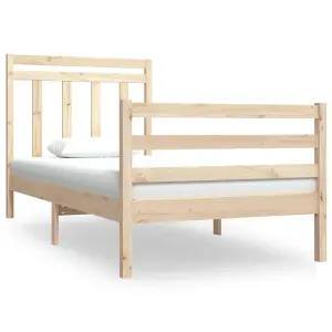 Berkfield Bed Frame Solid Wood 90x190 cm 3FT Single