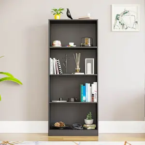 Ronald Bookcase Black / 140 cm H x 60 cm W