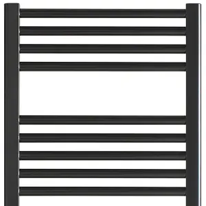 Bray Dual Fuel Heated Towel Rail, Straight, Black - W500 x H1500 mm