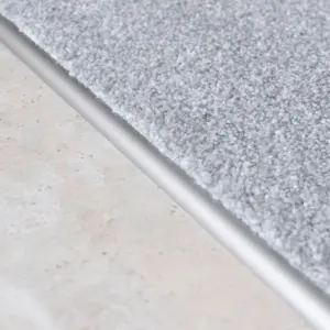 Anodised aluminium single edge carpet profile cover strip door floor bar trim 1000mm x 10mm C07 inox