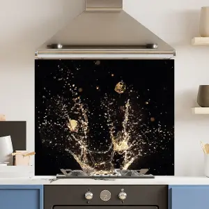 Premium 90cm x 75cm 6mm  Champagne Splash Kitchen Splashback Various Sizes Toughened - 90 cm