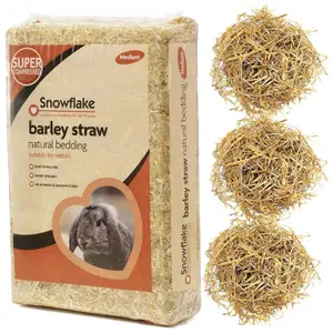 1.6kg (3 Bags) Soft Flake Barley Straw Medium Animal Bedding For Rabbit & Tortoise