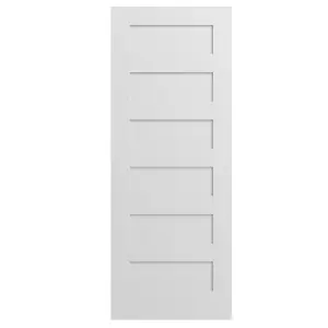 Geom 6 panel Unglazed Shaker White Internal Door, (H)2040mm (W)826mm (T)40mm