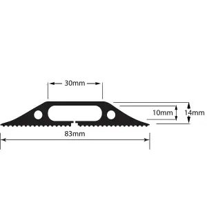 3m x 83mm Heavy Duty Rubber Floor Cable Cover Protector Conduit Tunnel Sleeve