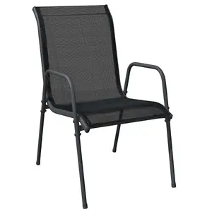 Berkfield Garden Chairs 2 pcs Steel and Textilene Black