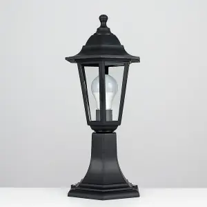 ValueLights Mayfair Black IP44 Outdoor Garden Wired Lamp Post Lantern Light