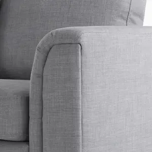 Right-Hand Corner Sofa OSLO Light Grey Fabric Right Hand