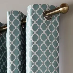 Wold Ring Top Curtains 117cm x 183cm Teal