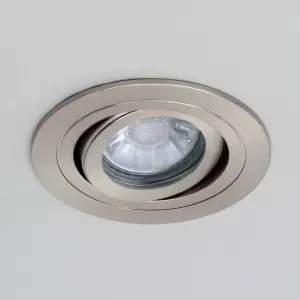 Litecraft 5 Pack Satin Chrome Modern Bathroom IP65 Circular Tiltable Downlights