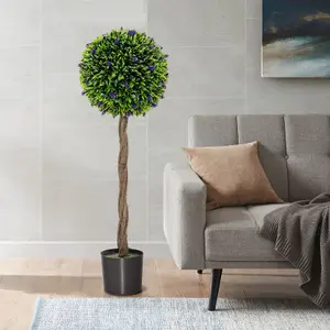 Costway Artificial Boxwood Topiary Tree Fake Greenery Plant Topiary Ball Tree