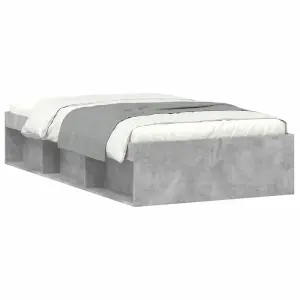 Berkfield Bed Frame Concrete Grey 90x190 cm