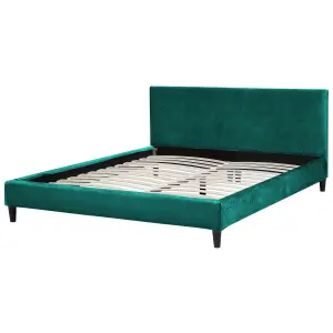 Velvet EU King Size Bed Emerald Green FITOU