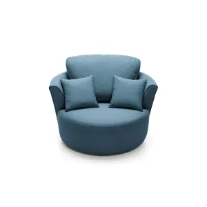 Darcy  Swivel in Teal Linen Fabric