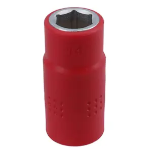 14mm 1/2in drive VDE Insulated Shallow Metric Socket 6 Sided Single Hex 1000 V